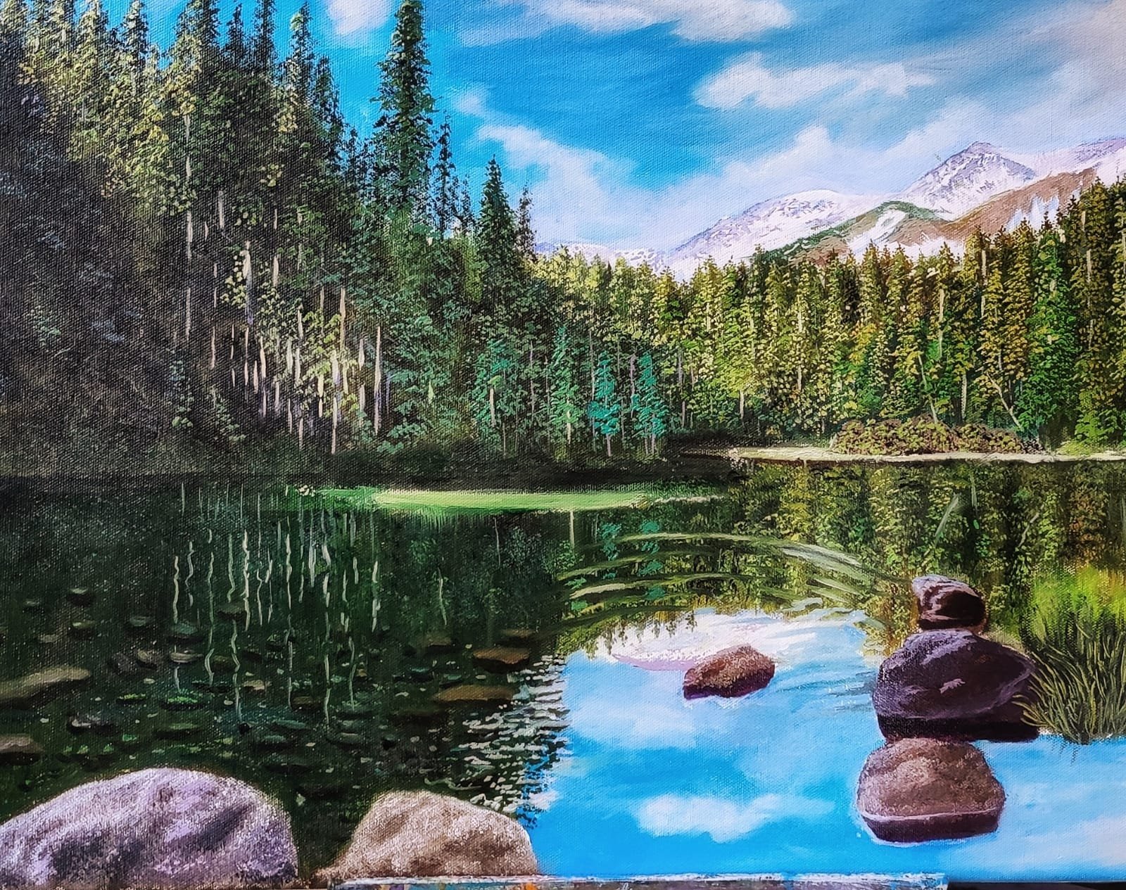 Original painting by BhaskART exploring the alignment of purpose and leadership vision, from the 'While the paint was drying' series