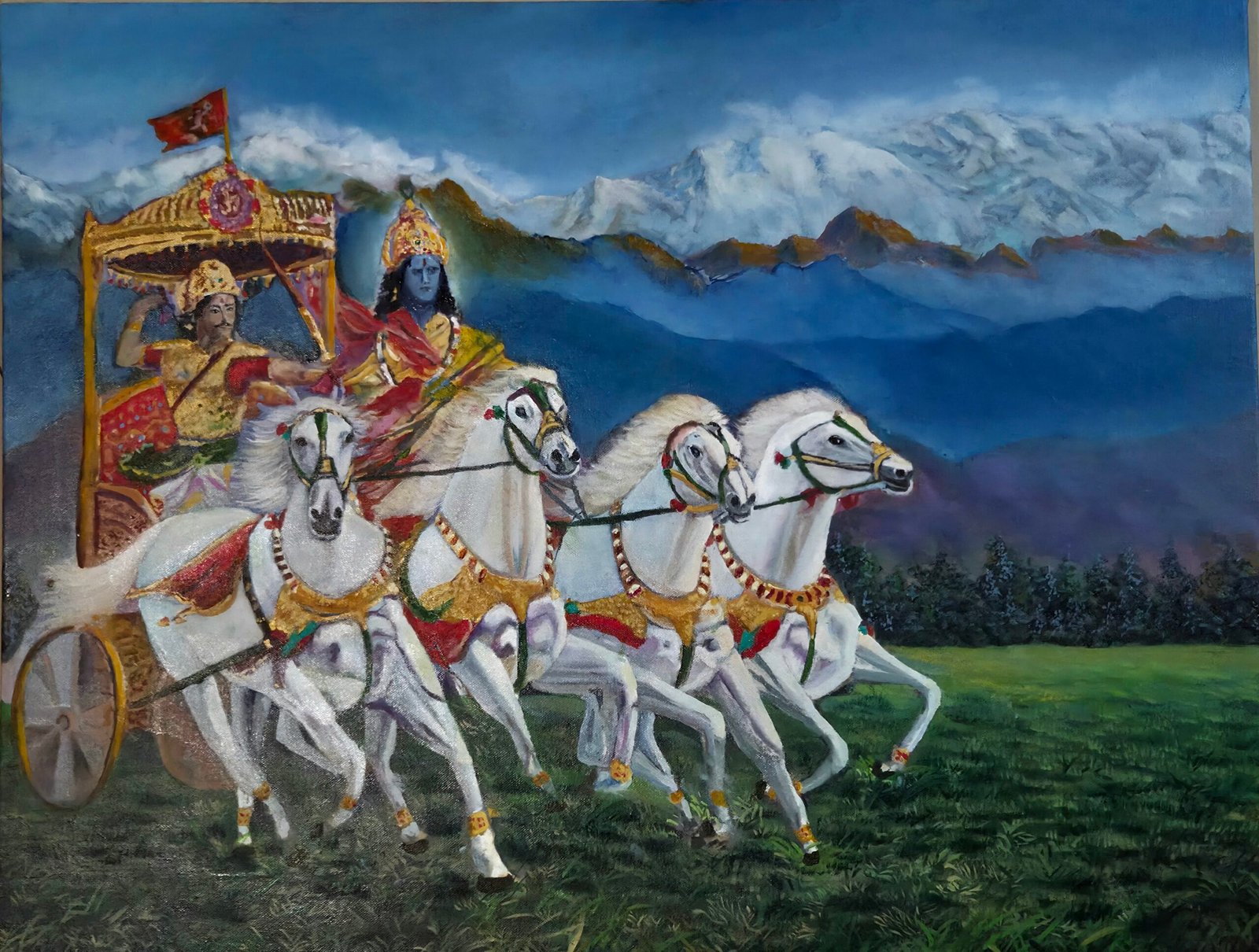 Marketing functions are like a Chariot with 4 white horses with Krishna and Arjuna