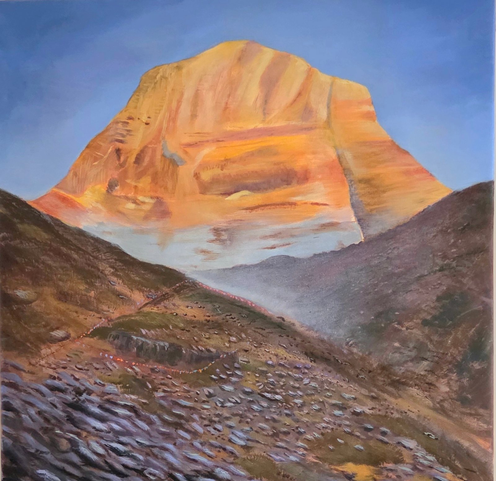 Mt Kailash in yellow gold hues
