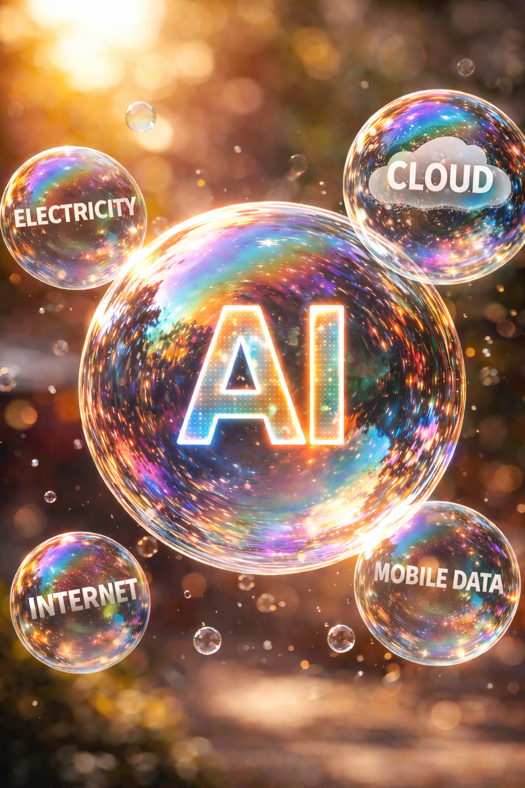 AI Bubble encouraged by Internet,cloud ,mobile data and electricity bubbles