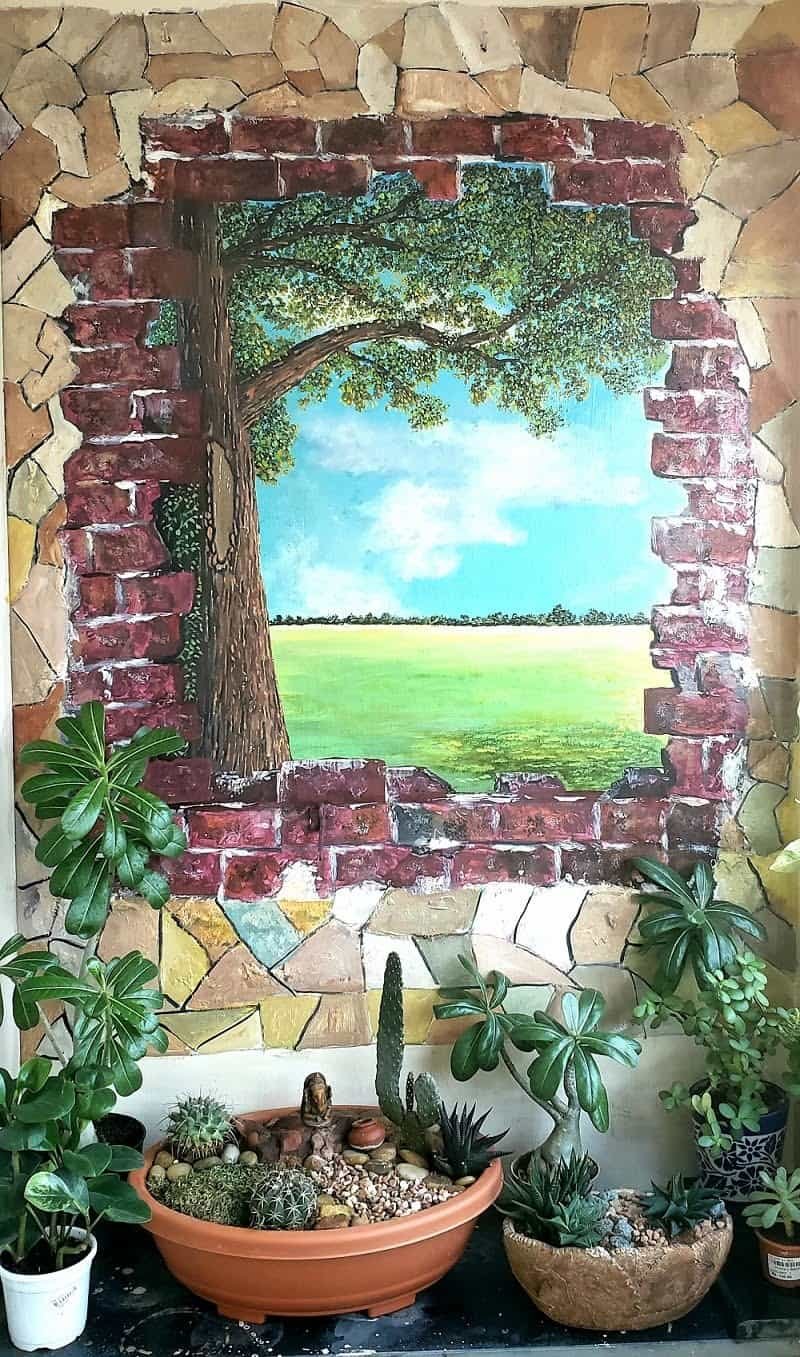 A mural painting depicting exploration